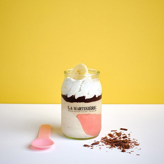 Verrine glacée Banana Split de La Martinière
