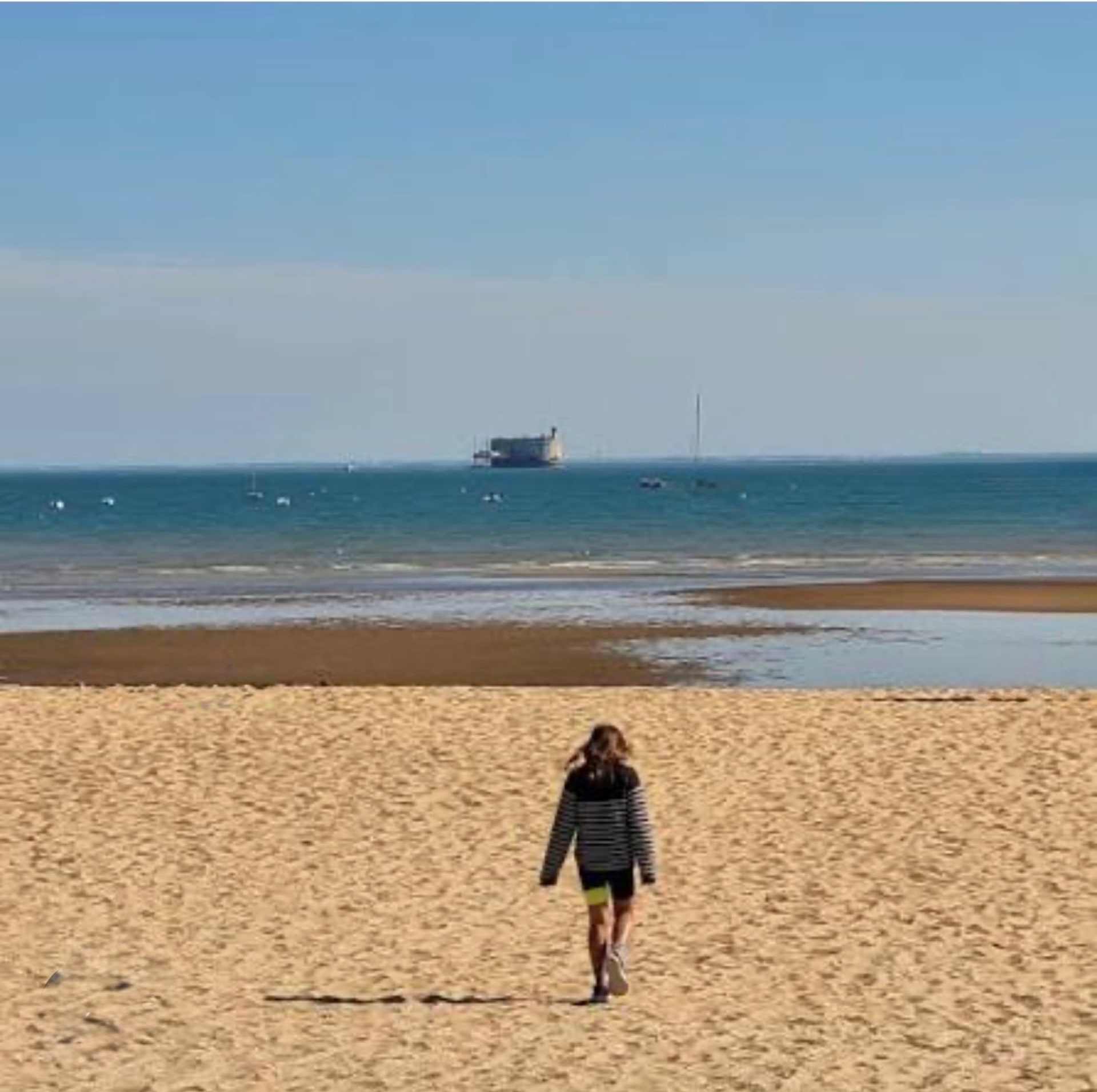 Fort Boyard vu depuis la plage des Saumonards