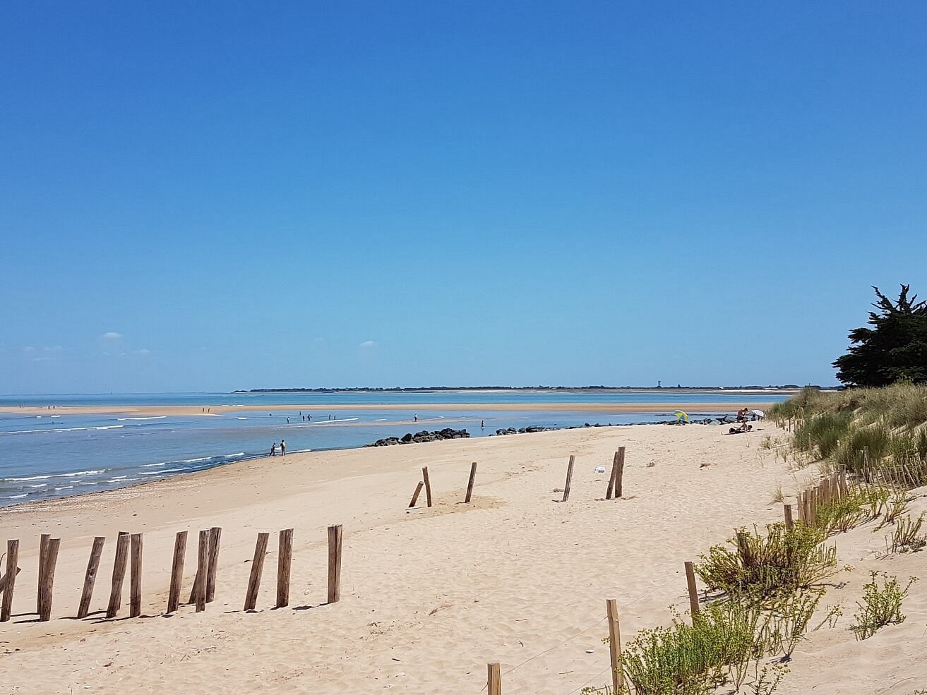Vue sur la plage des Saumonards