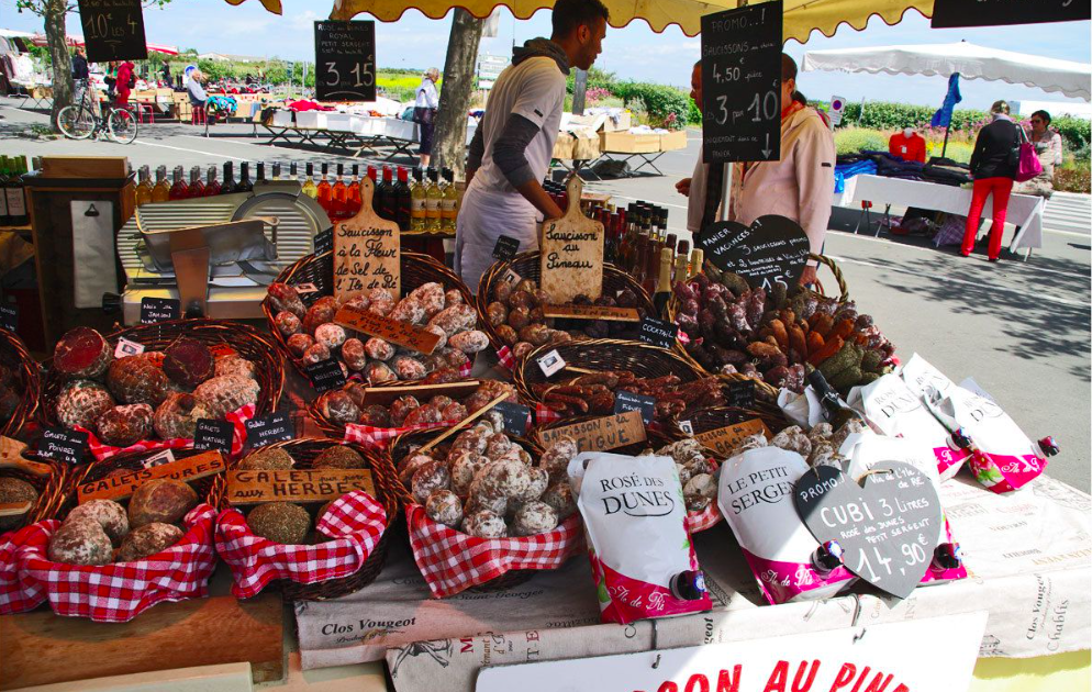 Étal vivant d’un marché de l’Île de Ré