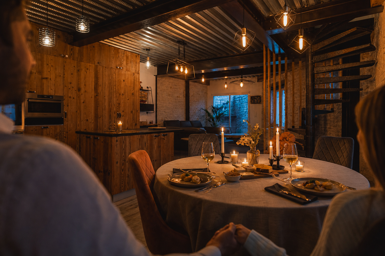 Dîner romantique aux chandelles