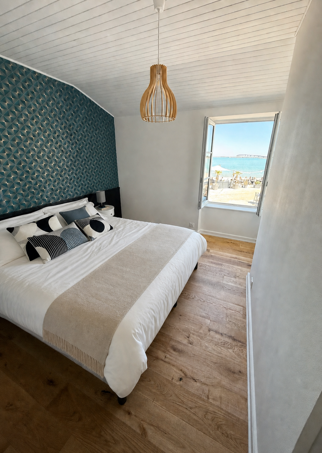 Chambre double à l’étage avec vue sur l’océan