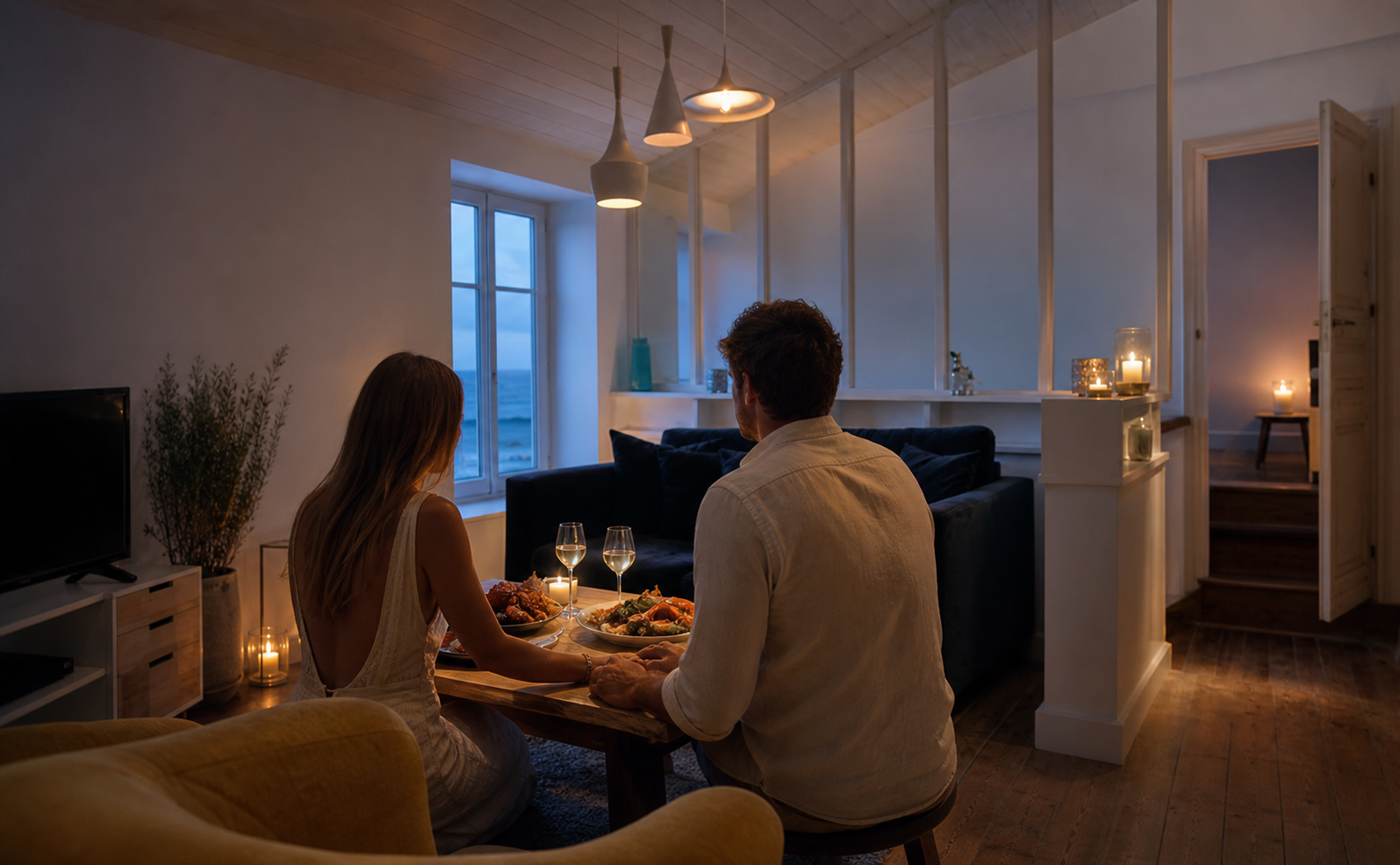 Dîner romantique face à l’océan